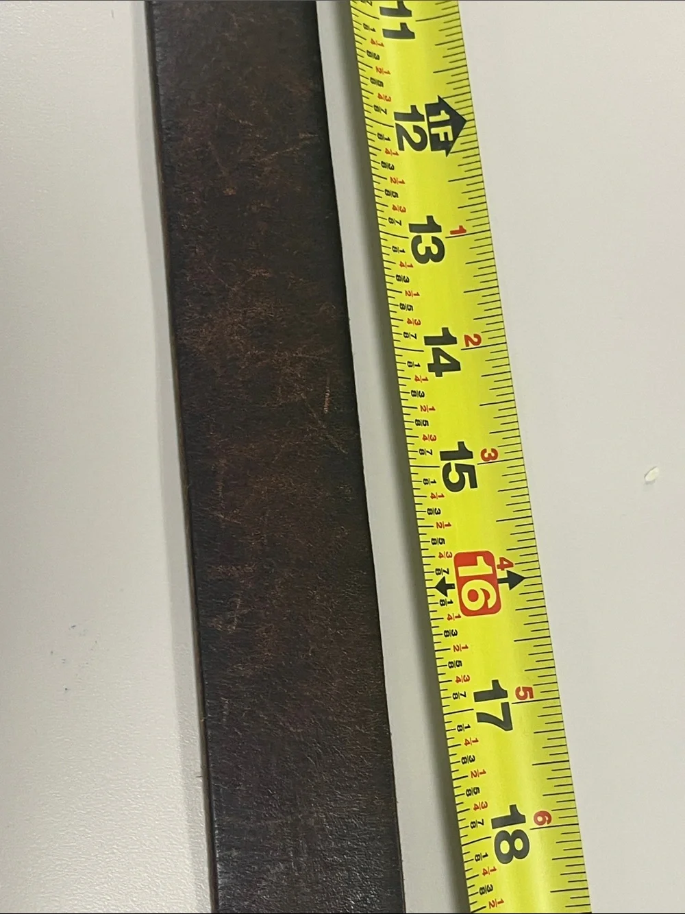 Source Unknown Distressed Brown Leather Belt with Silver Buckle